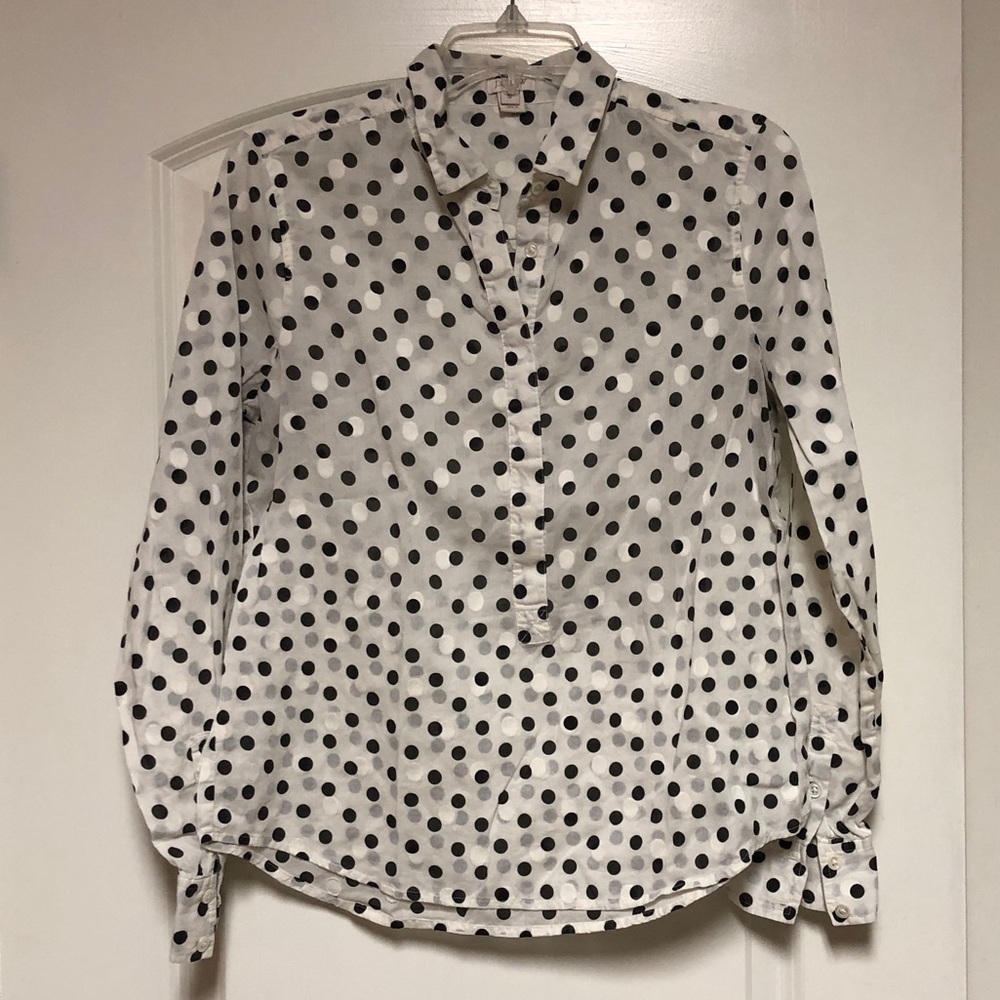 JCrew polka dot blouse